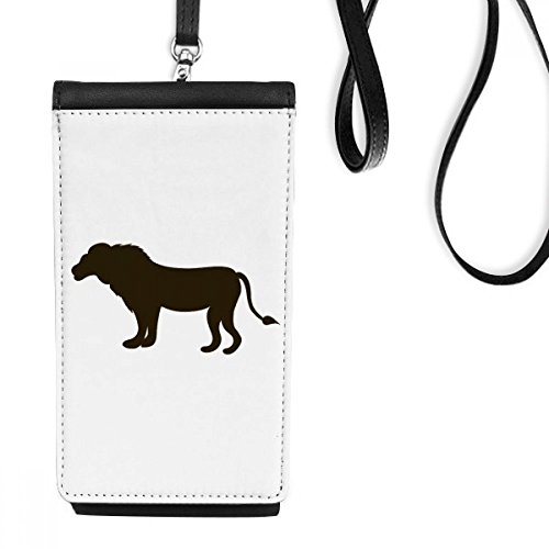 Porte-monnaie smartphone lion noir cadeau idéal en cuir synthétique