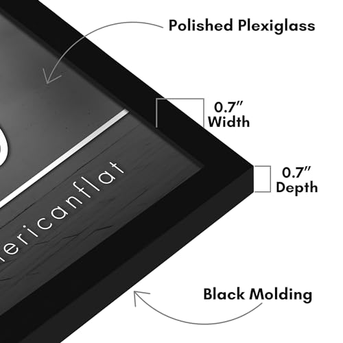 Americanflat 18x20 Picture Frame with Polished Plexiglass - Streamline Collection - Thin Border Picture Frame for Wall Display - Hanging Hardware Included - Black