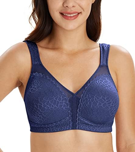 Lemorosy Women’s Plus Size Full Coverage Non Padded Wireless Minimizer Bra -Comfort and Double Support