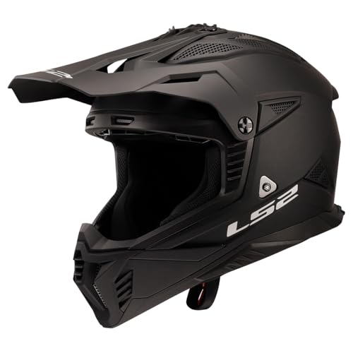 LS2 Helmets Gate II Full Face MX Motorcycle Helmet (Matte Black - 2X-Large)