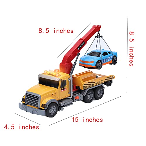 Iyeam 15" Tow Truck Toy With Hooks And Car For Kids Boys Girls Friction Powered Truck Toy With Sound And Lights #TOP5