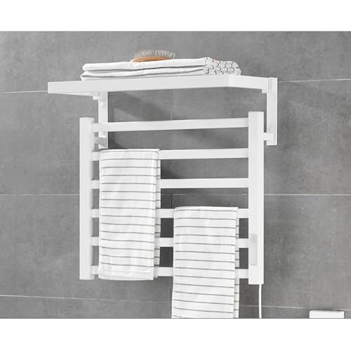 Calentador de Toallas de Pared de Fibra de Carbono Blanco B para Baño