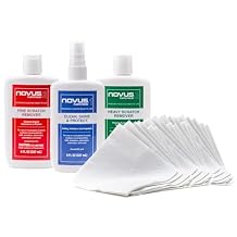 NOVUS Plastic Polish & Cleaning Set | 36ct Polish Mates Pack | 8 Ounce Bottles, Fine Scratch Remover #1, Heavy Scratch Remover #3