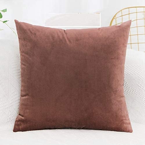 Tekaopuer Lot de 2 housses de coussin en velours doux et solide - Décoration carrée - Pour canapé, chambre à coucher, canapé - Marron - 40 x 40 cm - 2 pièces Cover