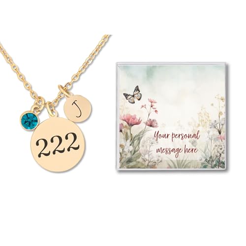 Fern & Filigree Angel Number Necklace, 444, 777, 111, Personalize