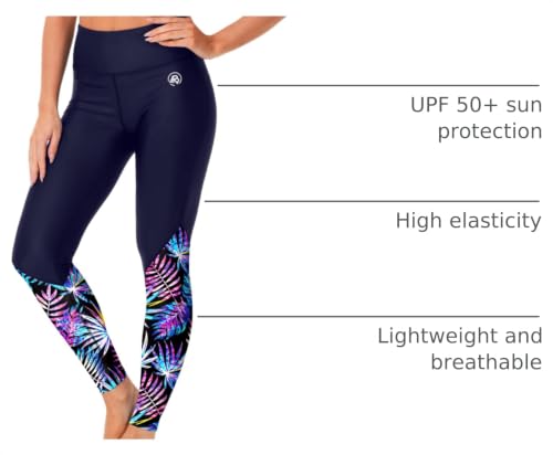 Image of AOBUTE Women Swim Pants UPF 50+ Rash Guard Pants High Waisted Swimming Leggings