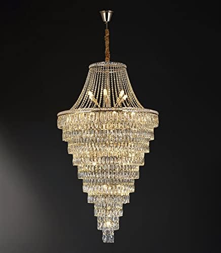 LED Modern Lamp Luxury Spiral Hanging Light Fixture Home Decoration Cristal Ball Lustre Indoor (Emitting Colour: Warm Size: D80cmH200cm) (Warm D100cmH300cm) image 3