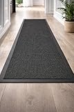 GULLAMBO Hallway Runner Grey Rug - Non Slip Kitchen Rugs for Kitchen, Stair & Doorway - Washable Rubber Backed Carpet Runner and Runner Rugs - Durable Indoor Floor mats for Home,