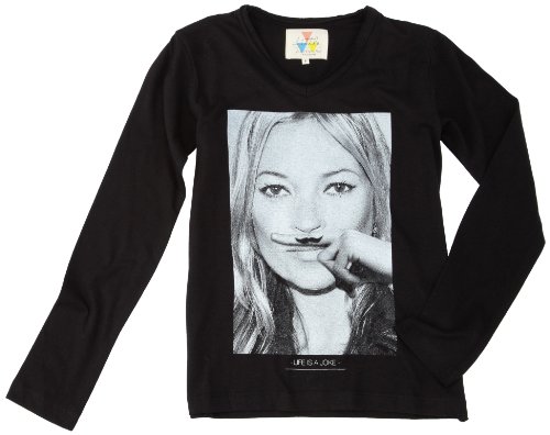 Eleven Paris - Little km - t-Shirt - Fille - Noir (Black) - 10 Ans