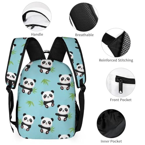Backpack Bookbag Set Backpack with Lunch Box and Makeup Bag Travel Bookbag Daypack Set (Cute Panda (14))3
