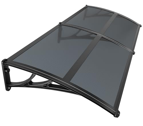 VOUNOT® Auvent de Porte d'entrée Toit Marquise en Polycarbonate Porte Résistante Toit Abri...