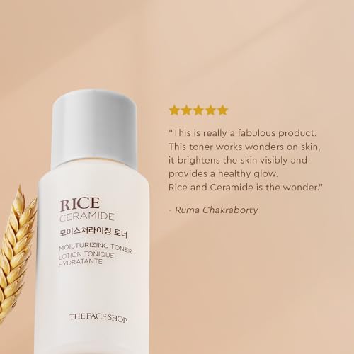 Image of The Face Shop Rice & Ceramide Moisturizing Toner 34ml | Hydrating Milky Face Toner with Rice Extract for Brightening & Glow | Korean Skincare | For All Skin Types