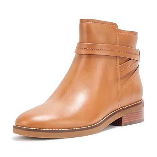 Cole Haan Women's Rosalyn Ankle Strap Boots, British Tan Leather Water Proof, 9.5-B US