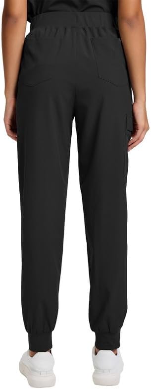Scrub Pants for Women, Soft Stretch Fabric Jogger Scrub Bottoms with 6 Pockets