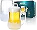 Bierkrug für Gefrierschrank, Milchglas, doppelwandig, klar, Borosilikatglasbecher mit Griff, Biergläser für Gefrierschrank, Frosty Becher für Bier, Milch, 2 Stück, Geschenkpaket