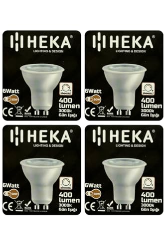 6W (50W) 3000K Sarı Işık GU10 Duylu Dim Edilebilir LED Spot Ampul, 4 Adet