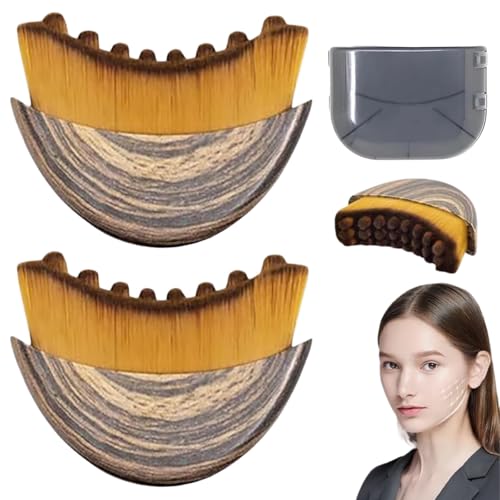 2PCS New Lymphatic Contour Face Brush Contour Face Brush for Lymphatic Drainage Ergonomically Designed to Fit The Skin Precisely Face Lifting Tool for Skincare Routine|Portable Gua Sha Alternative