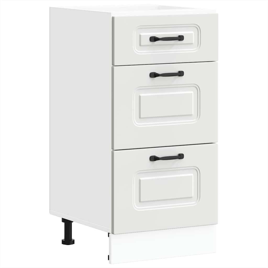 vidaXL Armoire de Cuisine Kalmar Blanc Bois d'ingénierie, Meuble d'évier, Meuble de Cuisine avec tiroir, Meuble de Cuisine à tiroir