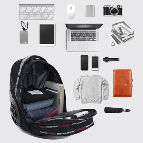 Image of Rolling Backpack for Adults, 22 Inch Backpack with Wheels for Business, College Student and Travel Commuter, Waterproof Wheeled Backpack (black)