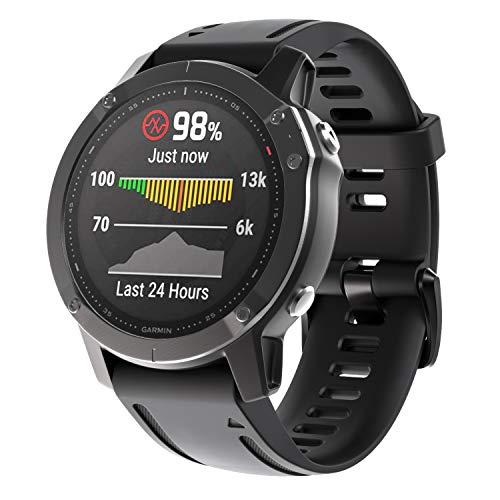 NotoCity Compatible With Fenix 6S Watch Band 20mm Sport Watch Strap for Fenix 5S/5S Plus/Fenix 7S/Fenix 6S Pro/D2 Delta S Smartwatch(Black)