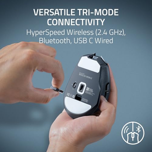 Razer Basilisk Mobile Petite de jeu sans fil ergonomique et portable AI Prompt Master Focus X 18K Sensor Connectivité Tri Mode jusqu'à 105 heures Mouse Switches Gen 3 - vue 4
