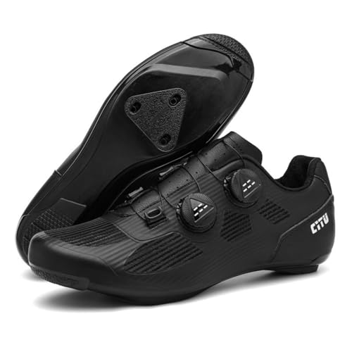 Mateju Zapatillas Ciclismo Carretera Hombre Mujer, 36-47 EU Zapatillas Bicicleta Carretera Hombre con Calas Respirables Antideslizantes para Deportes al Aire Libre (T2028 Negro,45)