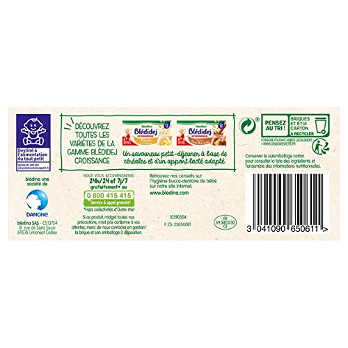 Blédina Blédidej - Céréales bébé Lactées Chocolat Gourmand - Dès 12 Mois - 12 briques de 250mL (Lot de 4)