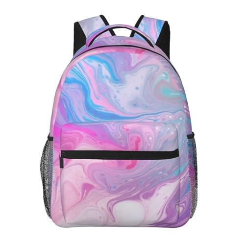 Sac à dos de voyage ordinateur portable léger marbré bleu violet