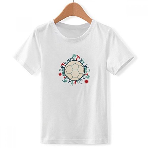 T-shirt football blanc garçon résistant et confortable contre la transpiration des enfants actifs