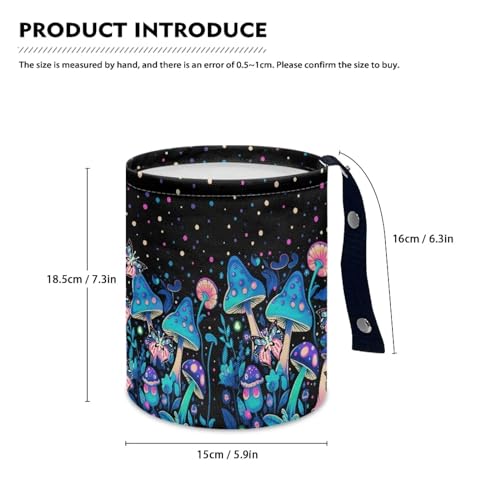 Image of Colorful Mushroom Car Rubbish Bag Hanging Can Reusable Compact Rubbish Holder Mini Car Organizer for Car Garbage, Easy to Install