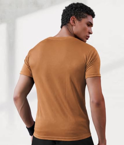 Image of CHKOKKO Gym T Shirts for Men Workout Activewear Solid Quick Dry Sports Tshirt for man Breathable Lightweight Half Sleeve Regular Fit Round Neck Running Boys T Shirt
