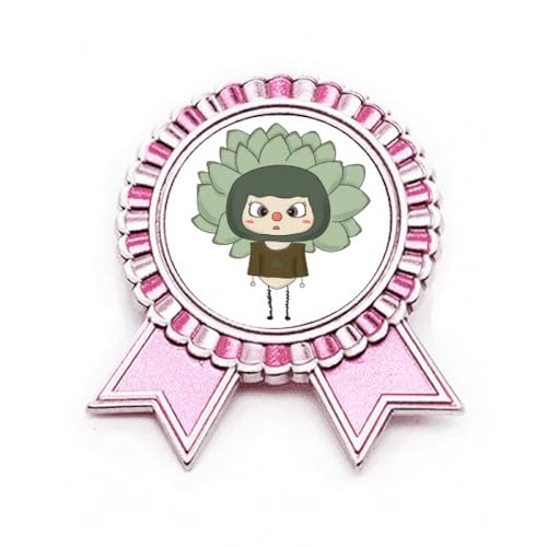 Broche rose Métal Succulent Green Sunshine Beauty UU, bijou de taille M soigné