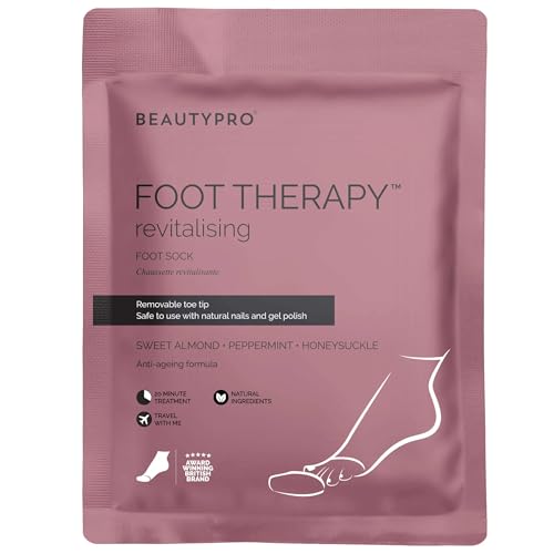 BEAUTYPRO FOOT THERAPY Intensely Moisturising Foot Mask Collagen Salicylic Acid & Argan Oil Natural Nourishing Foot Socks Removeable Toe Tips Vegan Treatment For Dry Feet Multi Award Winning Brand
