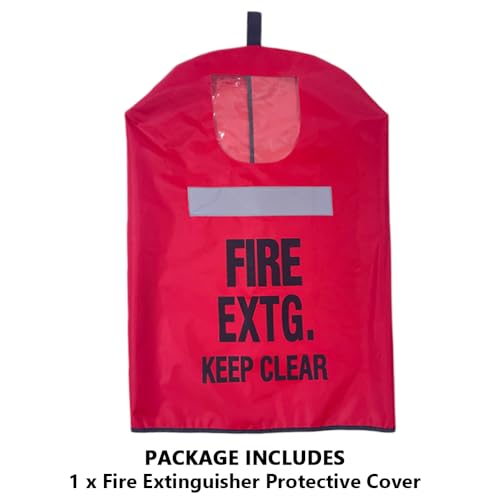 Image of Fire Extinguisher Cover with Reflective Strap, Heavy Duty Fire Sa-fety Protective Sleeve from scuffs & scratches Accessories, 1 Pcs, 18 inchWx35 inchL (20-30LB)