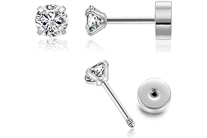 Dainty 6mm Cubic Zirconia Stud Earrings