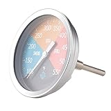 Termómetro de pozo de ahumador de parrilla de barbacoa de 3,15 pulgadas termostato de material acero inoxidable medidor de temperatura de pozo