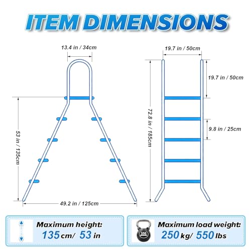 Escalera para Piscina Universal de Acero Inoxidable 304 miniatura 6