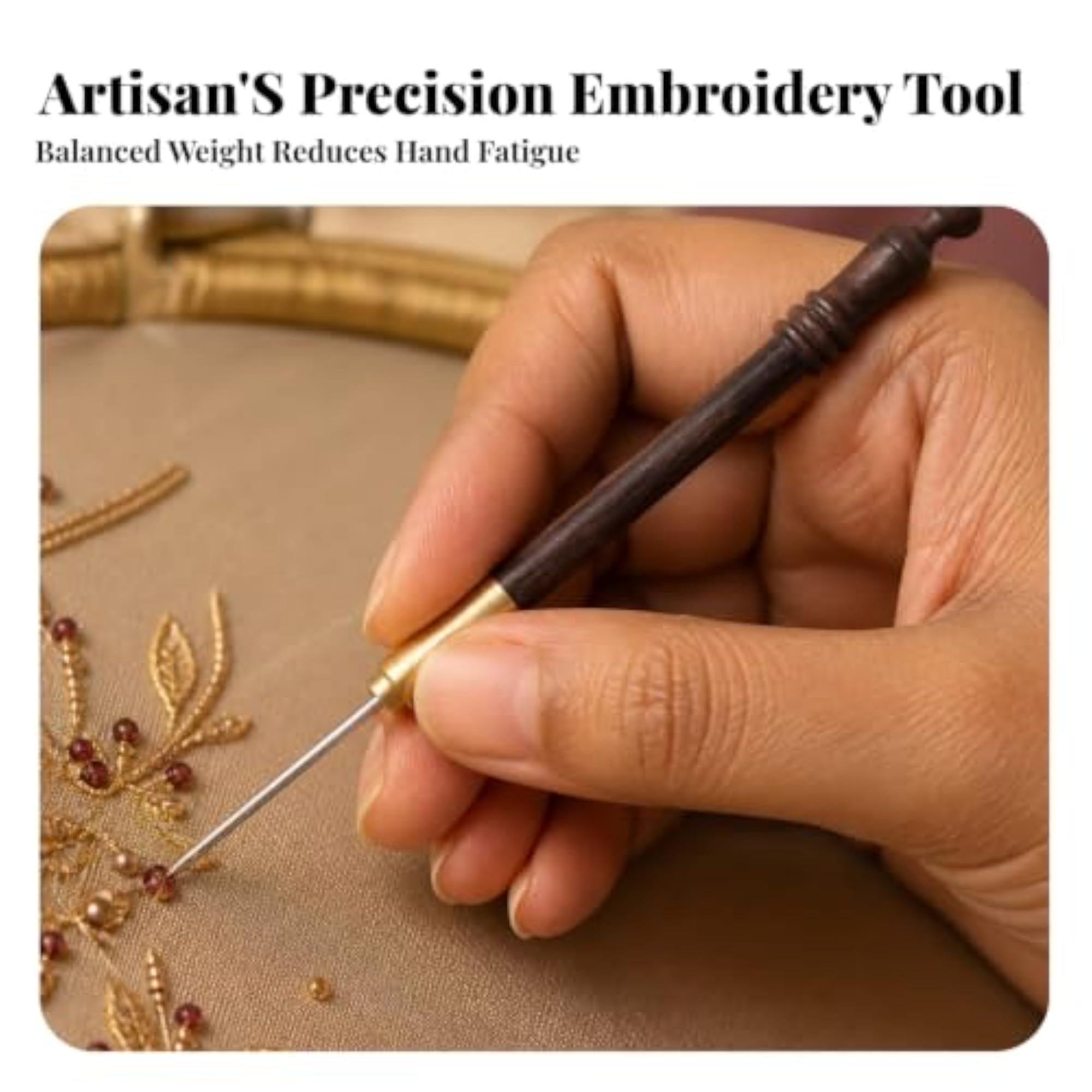Comfortable Bead Crochet Hook Ergonomic Tool, 0.8MM