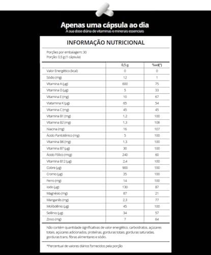 Suplemento Alimentar Multivitamínico Premium A a Z Renova Be