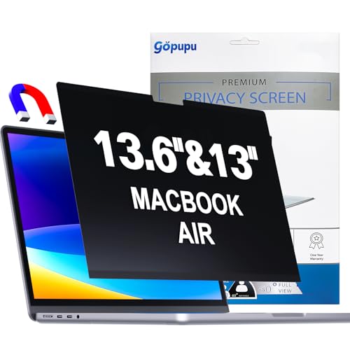 Magnetic Privacy Screen Compatible with Macbook Air 13.6/13 Inch(2022-2025 M2/M3/M4), Removable Macbook Air Screen Protector for Model A2681, A3113, A3240, Laptop Privacy Filter Shield Anti Glare Anti Blue Light