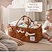 Adonia & Co Diaper Caddy Organizer – Nursery Storage Basket for Newborn Essentials Must Haves & Baby Must Haves – Portable, Machine Washable Baby Diaper Bag Organizer (Brown)