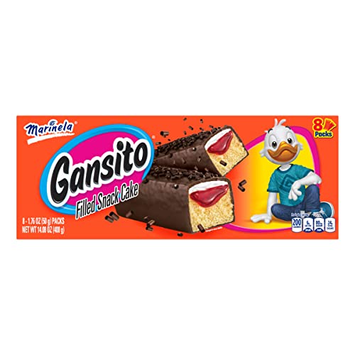 Marinela Gansito Chocolatey Filled Snack Cake, 8 packs, 14.08 oz