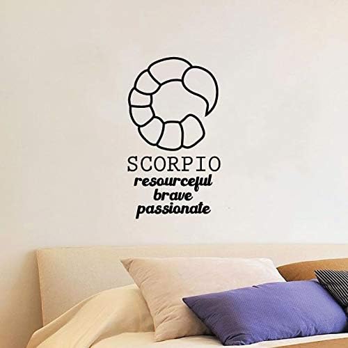 Scorpio Scorpion Silhouette Water Sign Symbol Resourceful Brave Passionate Zodiac Sign Vinyl WallArt Sticker Wall Decal For Home Room Wall Office Living Room Wall Decoration Decal Size(20x18 inch)