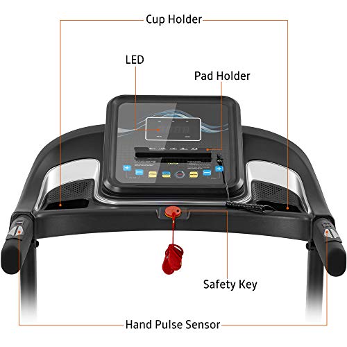 Caminadora plegable compacta con altavoces y control de inclinación miniatura 3
