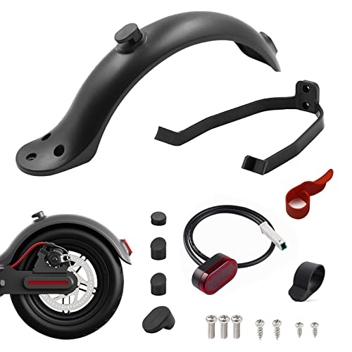 Sinxioer Scooter hinterer kotflügel,mit Rücklicht und Schaltwippen, Kotflügelhalterung, mit Schrauben, für M365/1S Scooter Hinterer Kotflügel Schutzblech (Schwarz)