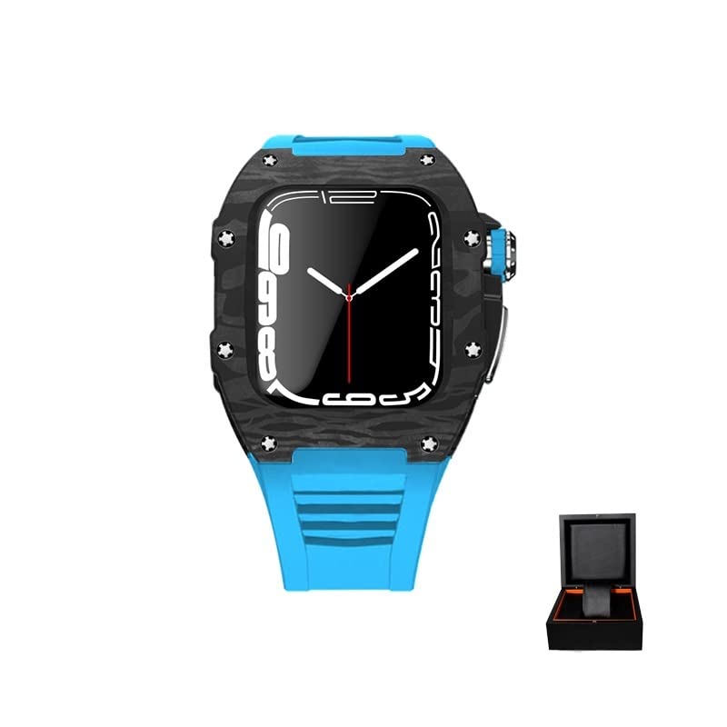 Kit modification Apple Watch 45mm en titane et carbone avec bracelet fluorocarbone