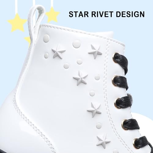 Apakowa Girls Combat Boots Girls Ankle Booties Lace Up With Side Zipper (Toddler/Little Kid/Big Kid)3