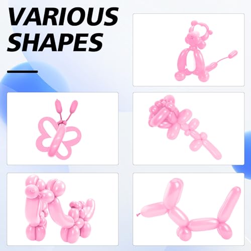 Image of 260 Pink Balloons - 50pcs Long Balloons for Arch & Animals Kit