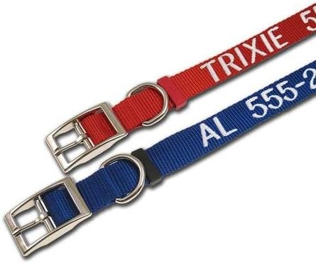 LuckyPet Custom Traditional Nylon Dog Collar & Cat Collar with Metal Buckle - Personalized with Pet Name & Phone Number Embroidered -…