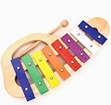 【子供向けの素晴らしいミュージカルギフト】1歳-4歳以上の子供向け。子供のリズム感覚を訓練し、音楽への関心を養うのに最適なこの8キーの鉄琴は、子供の誕生日やお祭りのギフトとして最適なミュージカルギフトです。 【演奏が簡単で楽しい】音域は C4-C5、各キーにはスケール名が付いています。付属の木槌を使用して金属製のキーを叩くだけで、でもメロディーを演奏できます。 子供と一緒に鉄琴を演奏する楽しい方法をもたらします。 【安全で思いやりのあるデザイン】木製の本体に安全素材製の琴鍵を採用し、滑らかな表面...